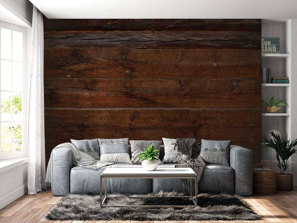 Varias tablas de madera oscura