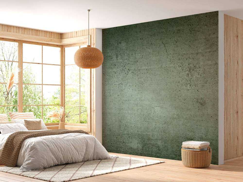 Muro de hormigón verde