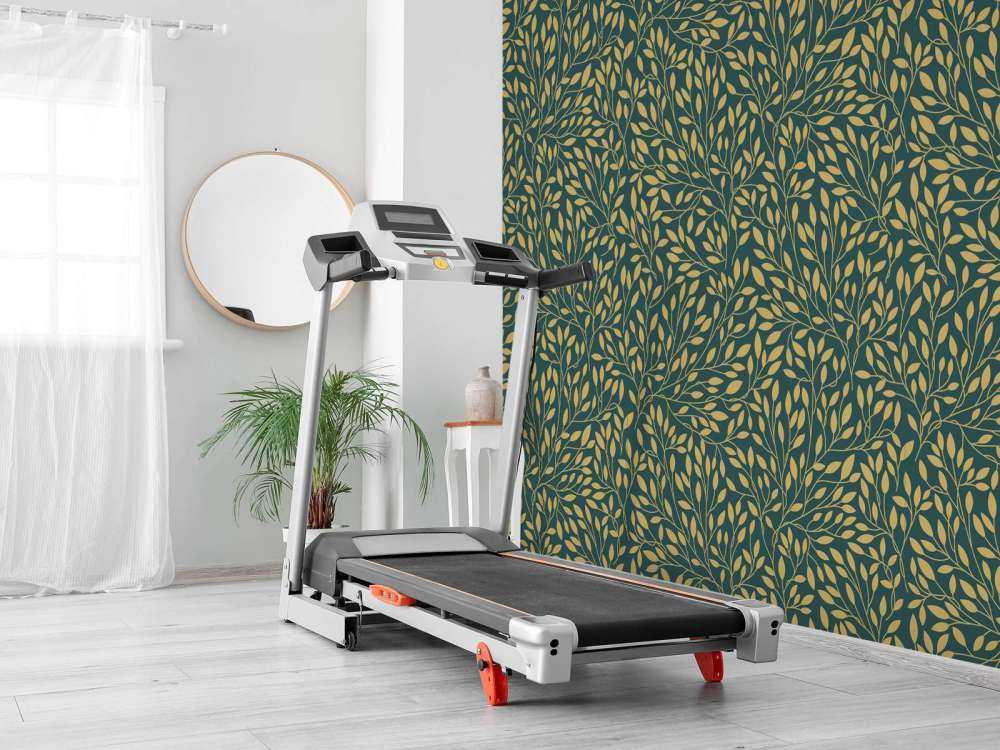 Estampado floral de lujo oro amarillo