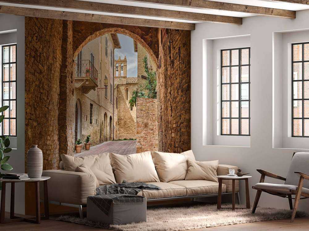 Calle transparente con arco