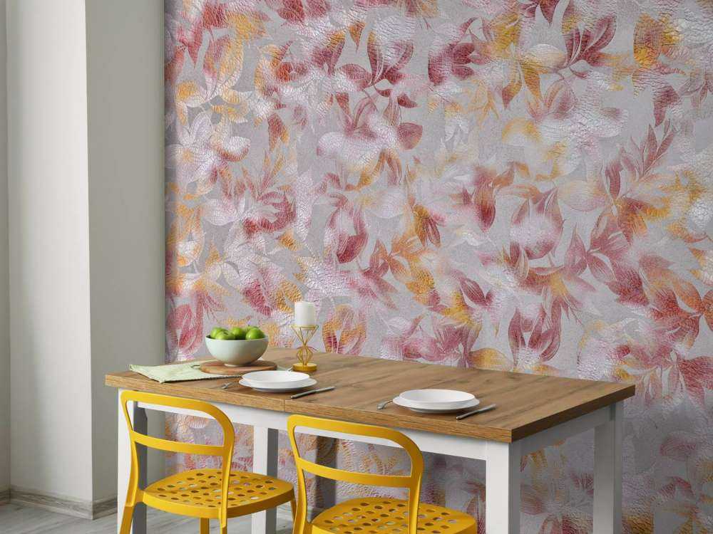 Flores sobre fondo gris