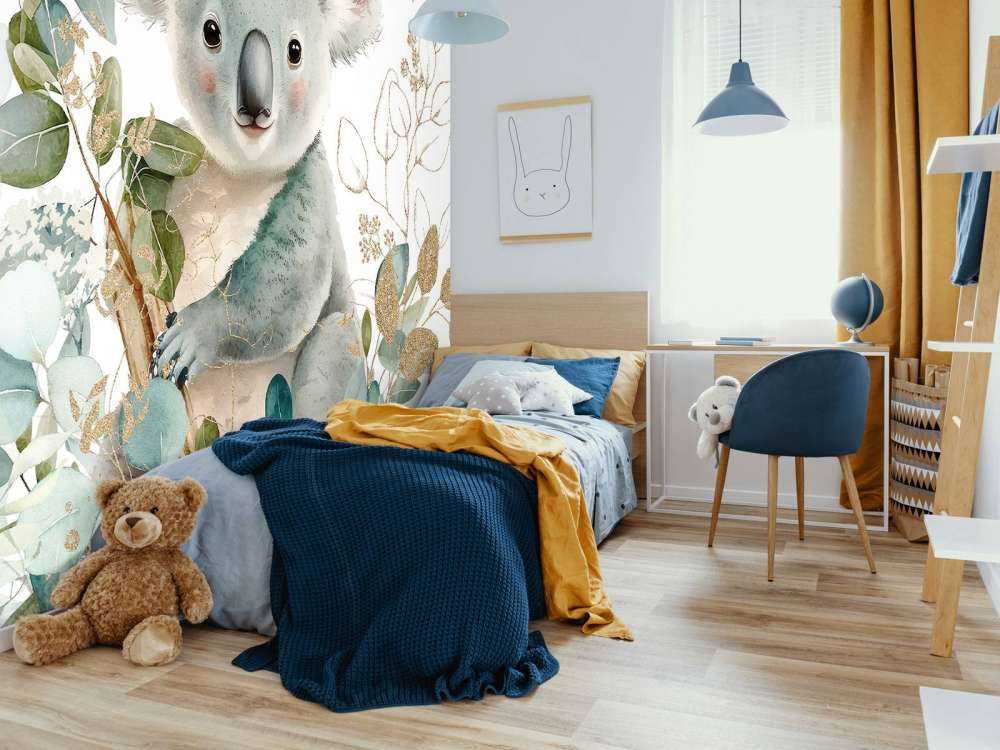 Koala sombrío en eucalipto