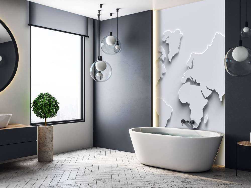 Mapa del mundo 3D en blanco