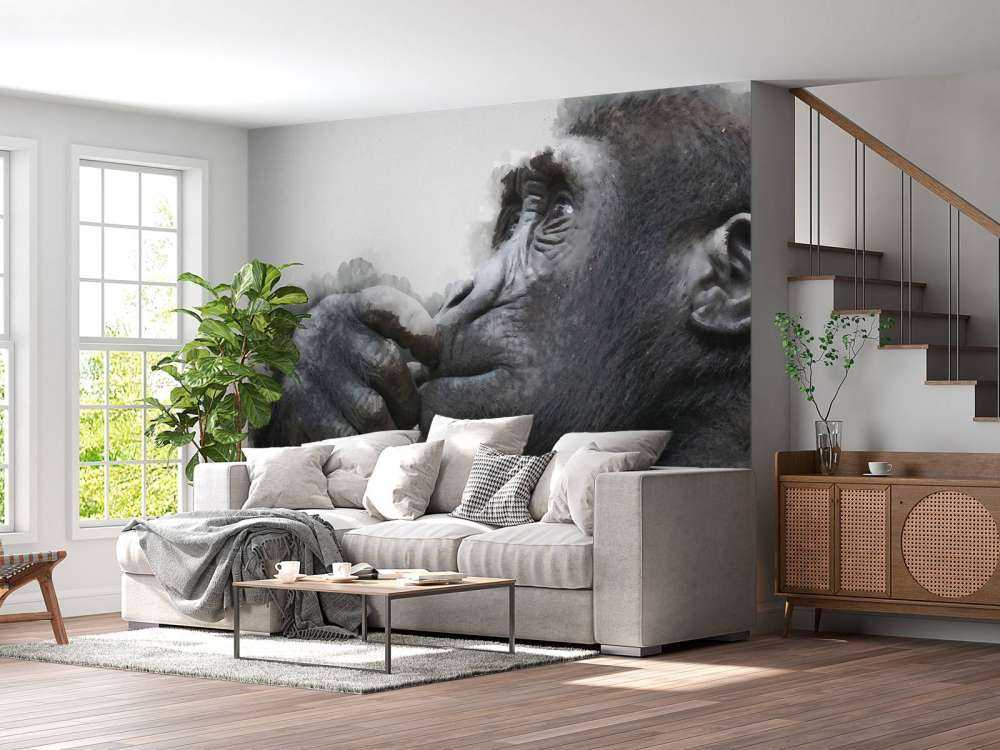 Chimpancé en acuarela