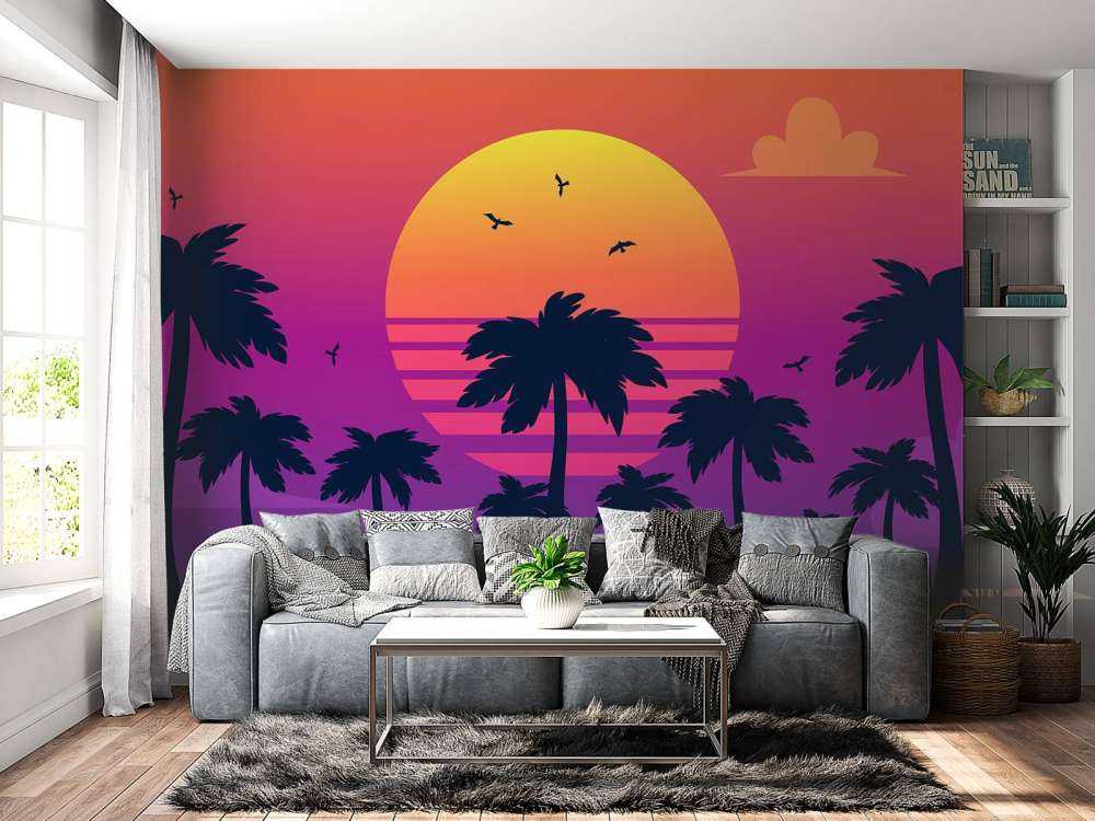 Ilustración de una puesta de sol
