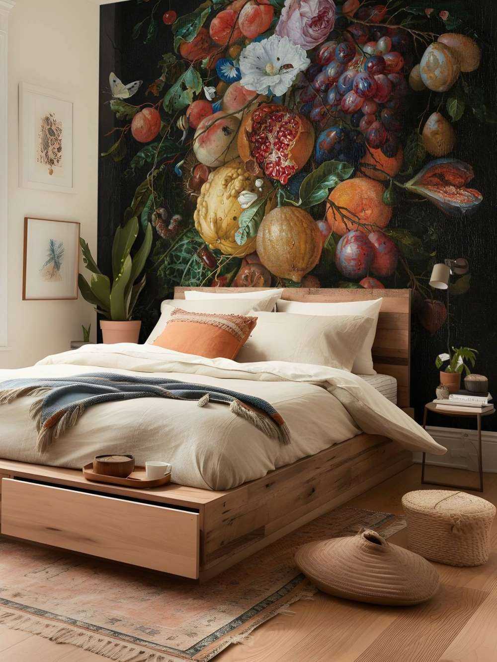Festón de frutas y flores