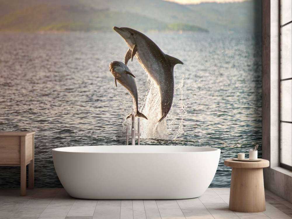 Dos delfines saltadores