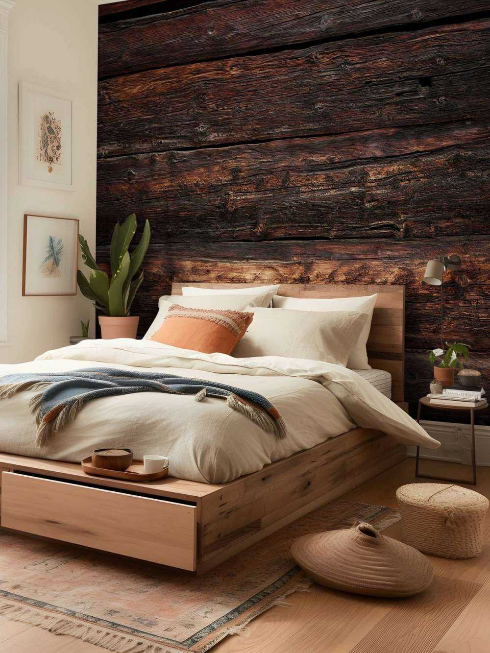 Madera vieja quemada