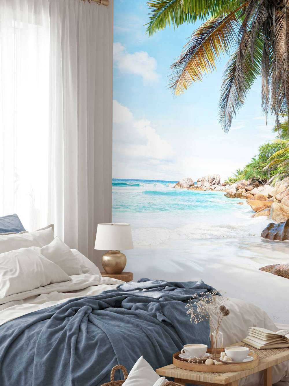 Hermosa playa de arena tropical