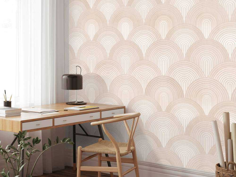 Arcos boho ombre - melocotón pelusa