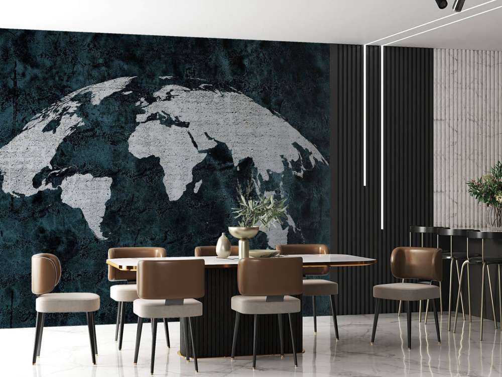 Mapa del mundo estructura de hormigón