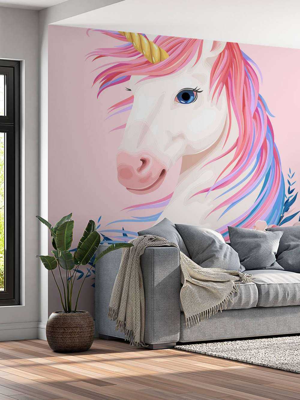 Unicornio con flores
