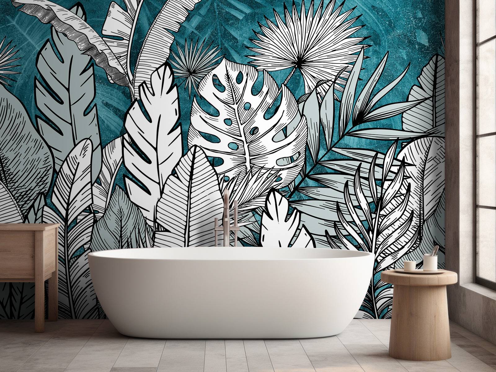 Papel Pintado - Tropical petrol paradise