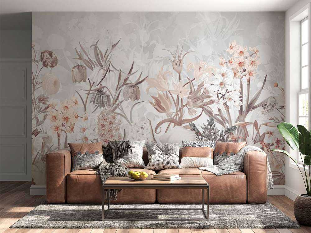 Flores de Primavera - Gris Etéreo