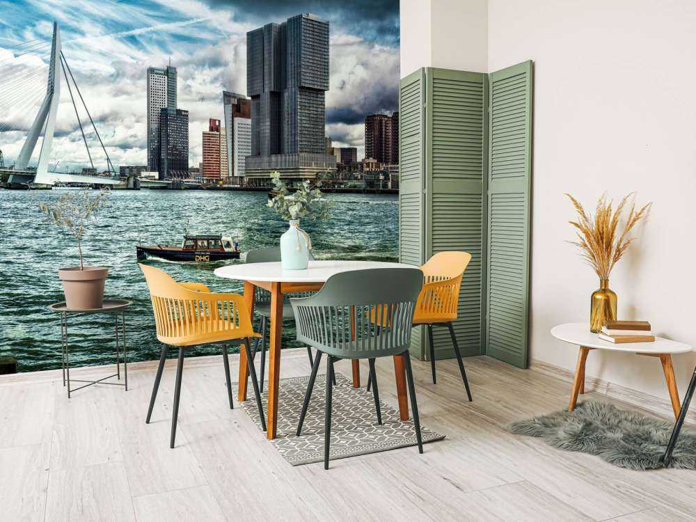 Skyline de Rotterdam con vista al Kop van Zuid en color 