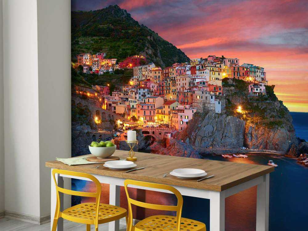 Ciudad italiana al atardecer