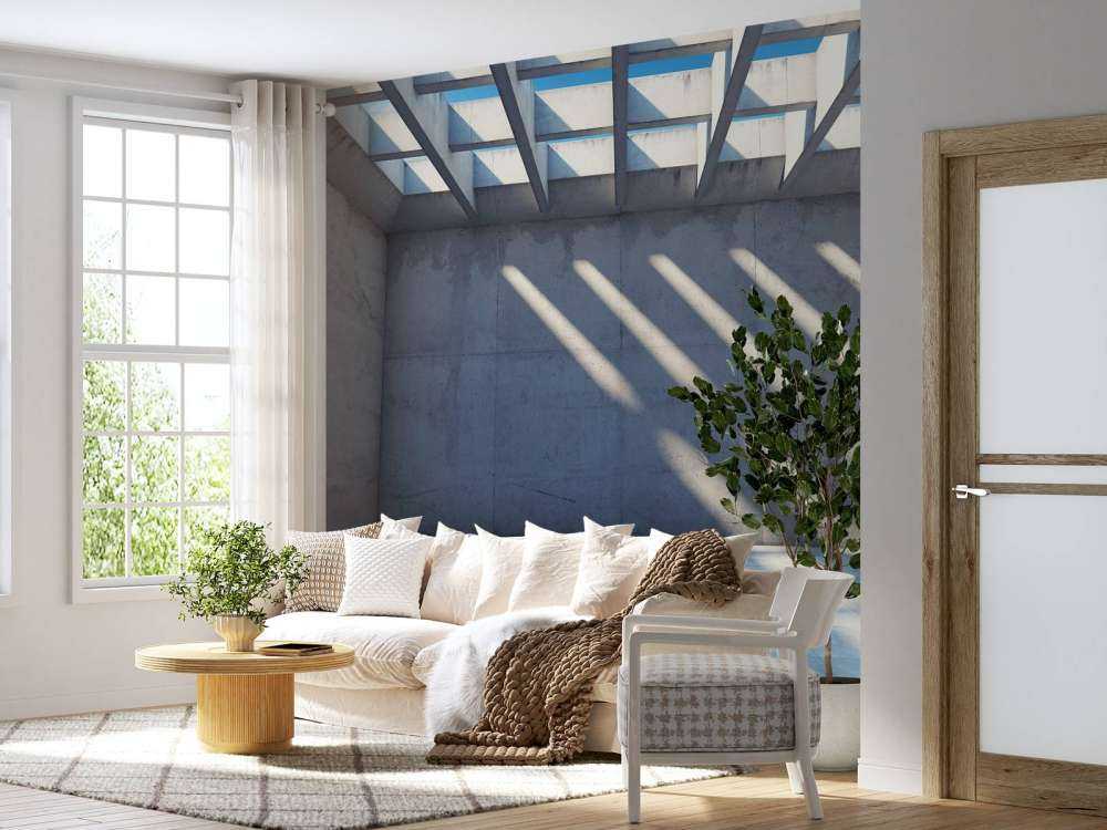 Habitación vacía con techo abierto